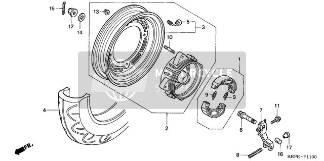 Honda SCV100 2003 Rear Wheel for a 2003 Honda SCV100